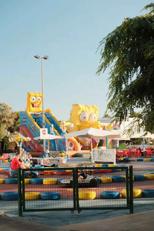 Colorful inflatable bouncy castle children party